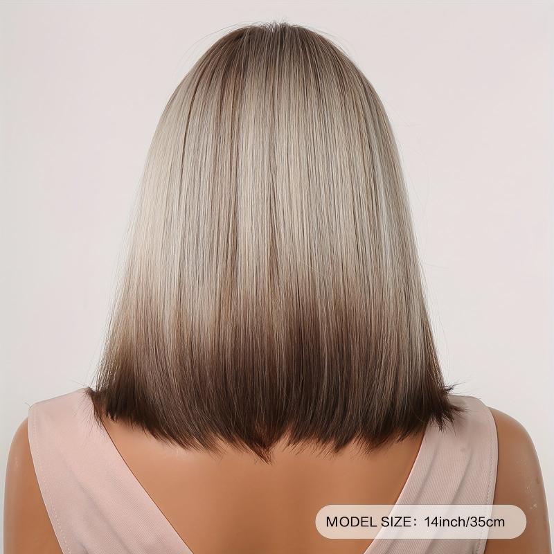 Champagne Blonde Straight Hair Wig With Bangs - Ideal for Daily Wear and Cosplay