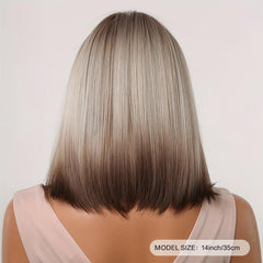 Champagne Blonde Straight Hair Wig With Bangs - Ideal for Daily Wear and Cosplay