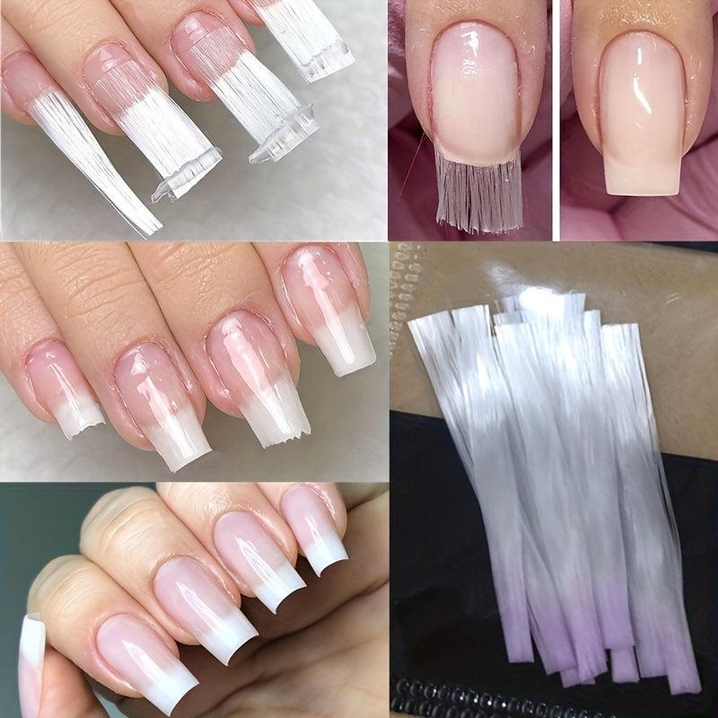 15pcs Acrylic Tips Clips Nail Extension Set Fiberglass & Nail Pinching Clips