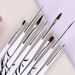 Manicure Polish Brush Gel Nail Art Set - 8Pcs For Salon DIY