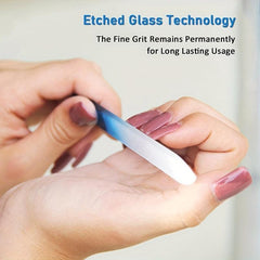 Cushioned Crystal Glass Nail File Set Perfect for Natural Nail Enhancement