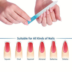 Cushioned Crystal Glass Nail File Set Perfect for Natural Nail Enhancement