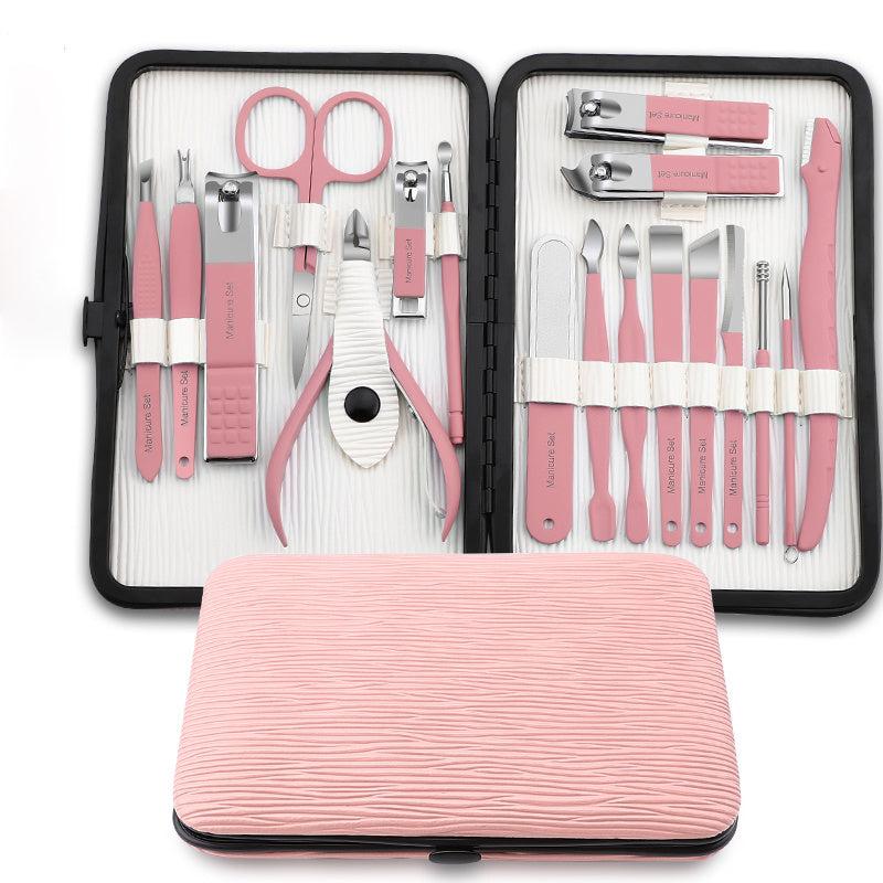 Manicure Set Stainless Steel Nail Clippers Pedicure Kit with Portable Bag