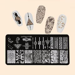Animal Stamp Plate Leopard Skin Flower Nail Clear Silicone Nail Stamper