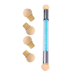 Gradient Sponges Nail Art Brush Set with 4 Heads for Acrylic Gel Glitter Powder