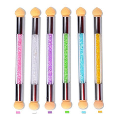 Gradient Sponges Nail Art Brush Set with 4 Heads for Acrylic Gel Glitter Powder