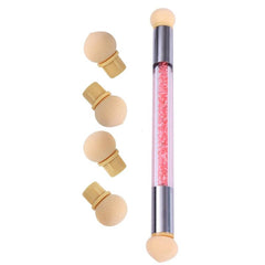 Gradient Sponges Nail Art Brush Set with 4 Heads for Acrylic Gel Glitter Powder