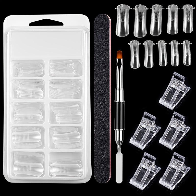 Nail Art Extension Kit with Nail Molds, Glue, Nail Sheets, and Accessories