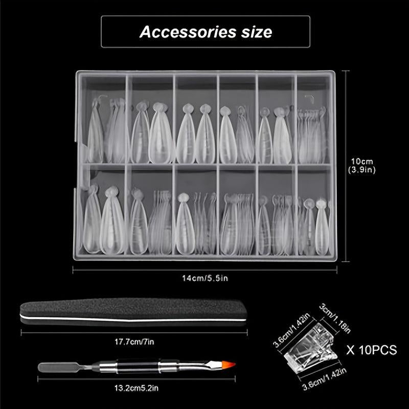 Nail Art Extension Kit with Nail Molds, Glue, Nail Sheets, and Accessories