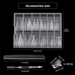 Nail Art Extension Kit with Nail Molds, Glue, Nail Sheets, and Accessories