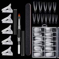 Nail Art Extension Kit with Nail Molds, Glue, Nail Sheets, and Accessories