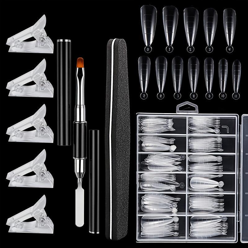 Nail Art Extension Kit with Nail Molds, Glue, Nail Sheets, and Accessories