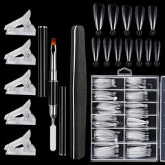 Nail Art Extension Kit with Nail Molds, Glue, Nail Sheets, and Accessories