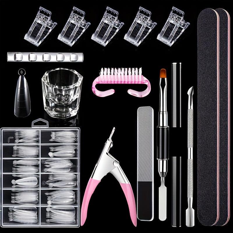 Nail Art Extension Kit with Nail Molds, Glue, Nail Sheets, and Accessories