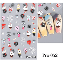 Halloween Nail Stickers 3D Self Adhesive Ghost Nail Art Supplies