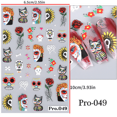 Halloween Nail Stickers 3D Self Adhesive Ghost Nail Art Supplies