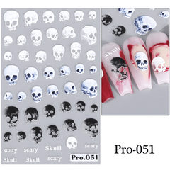 Halloween Nail Stickers 3D Self Adhesive Ghost Nail Art Supplies