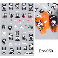 Halloween Nail Stickers 3D Self Adhesive Ghost Nail Art Supplies