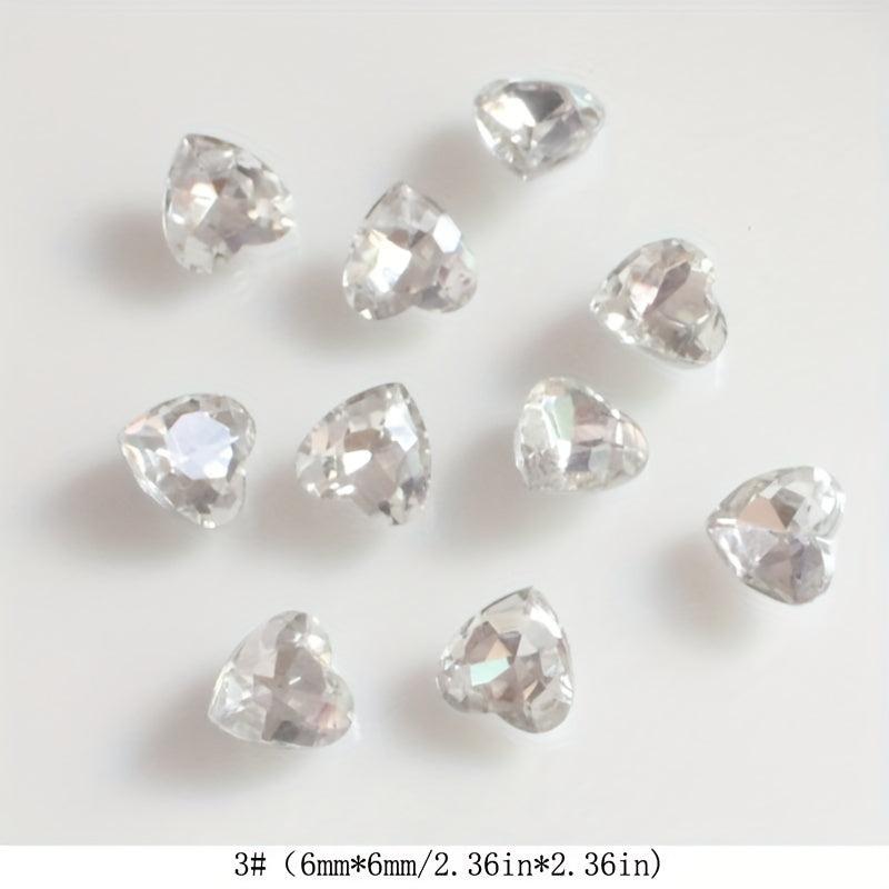 3D Pointed Bottom Heart Rhinestone Nail Art Jewelry Nail Art Charms