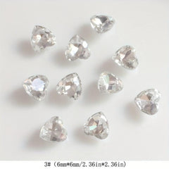 3D Pointed Bottom Heart Rhinestone Nail Art Jewelry Nail Art Charms