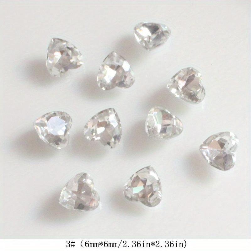 3D Pointed Bottom Heart Rhinestone Nail Art Jewelry Nail Art Charms