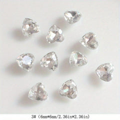 3D Pointed Bottom Heart Rhinestone Nail Art Jewelry Nail Art Charms