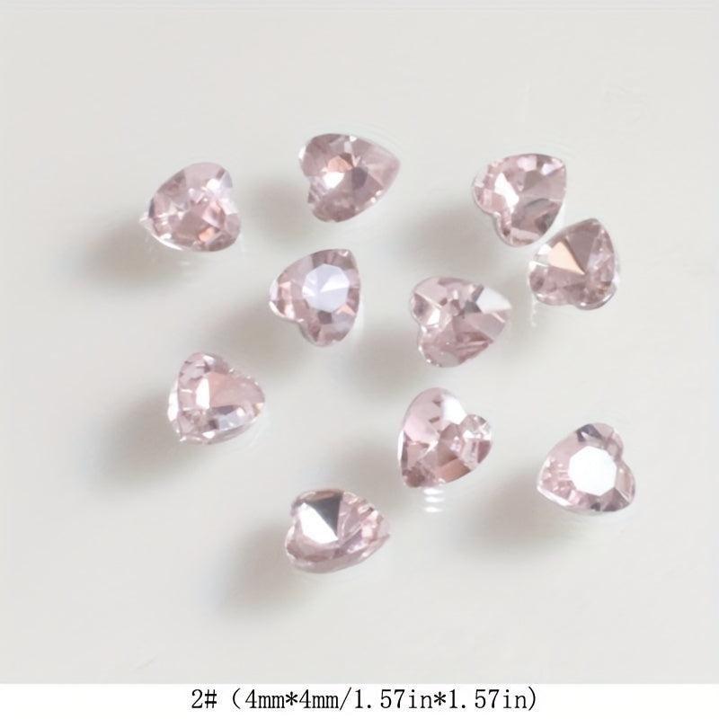 3D Pointed Bottom Heart Rhinestone Nail Art Jewelry Nail Art Charms