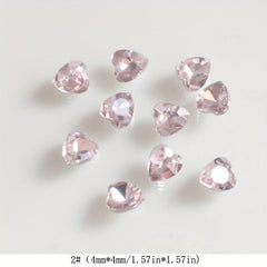 3D Pointed Bottom Heart Rhinestone Nail Art Jewelry Nail Art Charms