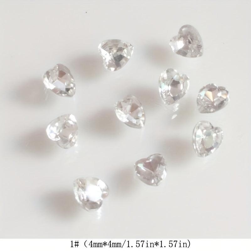 3D Pointed Bottom Heart Rhinestone Nail Art Jewelry Nail Art Charms