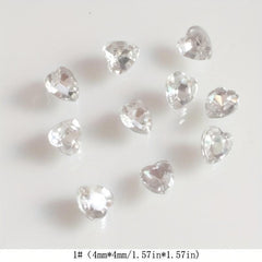 3D Pointed Bottom Heart Rhinestone Nail Art Jewelry Nail Art Charms
