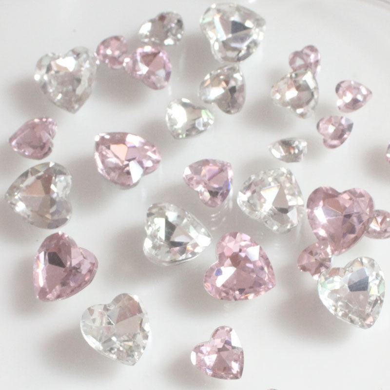 3D Pointed Bottom Heart Rhinestone Nail Art Jewelry Nail Art Charms