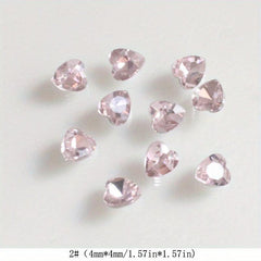 3D Pointed Bottom Heart Rhinestone Nail Art Jewelry Nail Art Charms