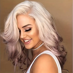 Long Wavy Hair Wig for Women Butterfly Haircut Highlight Synthetic Hair