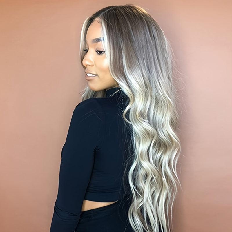 Long Wavy Hair Wig for Women Butterfly Haircut Highlight Synthetic Hair