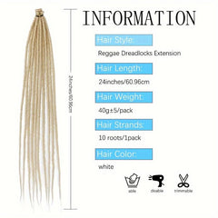 10 Pack Dreadlocks Hair Extensions 60-96 Cm Soft Crochet Dreadlocks Braids Hair