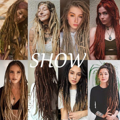 10 Pack Dreadlocks Hair Extensions 60-96 Cm Soft Crochet Dreadlocks Braids Hair