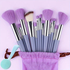 13pcs Makeup Brush Set with Skin Massage Brush for Foundation Powder Eyeshadow