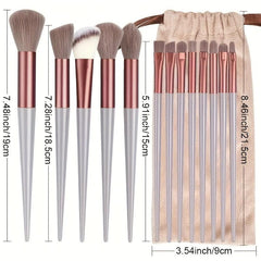 13pcs Makeup Brush Set with Skin Massage Brush for Foundation Powder Eyeshadow