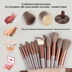 13pcs Makeup Brush Set with Skin Massage Brush for Foundation Powder Eyeshadow