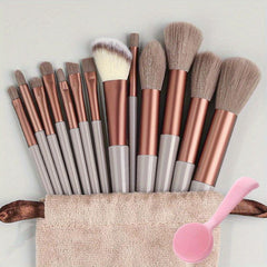 13pcs Makeup Brush Set with Skin Massage Brush for Foundation Powder Eyeshadow