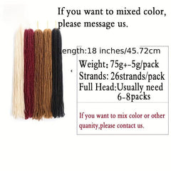 Synthetic Sister Locks Dreadlocks Crochet Hair Extensions For Women Girls