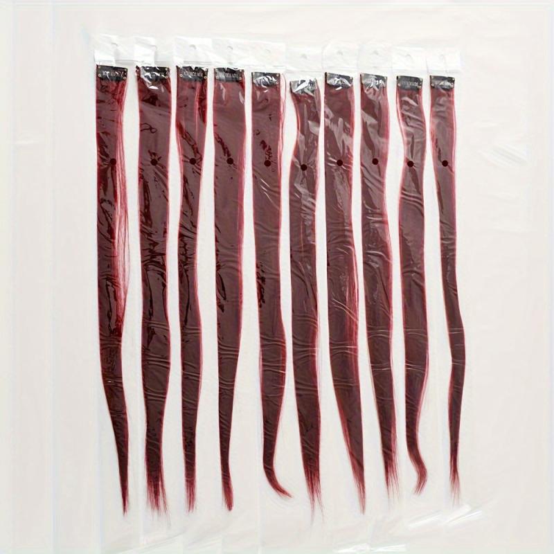 10 Pcs Multicolor Clip In Hair Extensions for Halloween Party