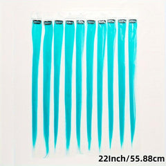 10 Pcs Multicolor Clip In Hair Extensions for Halloween Party