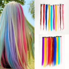 10 Pcs Multicolor Clip In Hair Extensions for Halloween Party