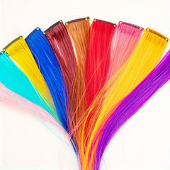 10 Pcs Multicolor Clip In Hair Extensions for Halloween Party