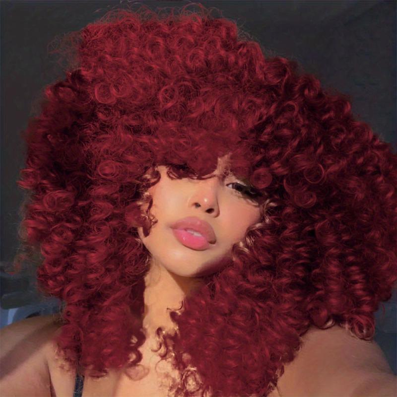 Soft & Stylish 35-56cm Blonde Afro Curly Wig for Women 70s & Kinky Curly Hair
