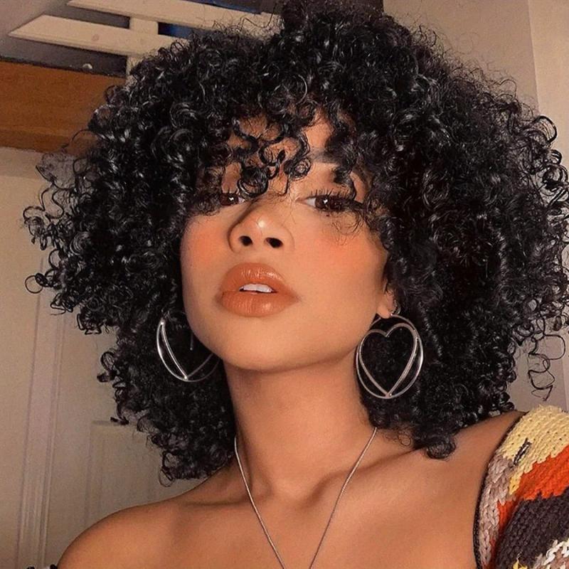 Soft & Stylish 35-56cm Blonde Afro Curly Wig for Women 70s & Kinky Curly Hair
