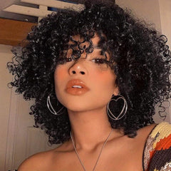 Soft & Stylish 35-56cm Blonde Afro Curly Wig for Women 70s & Kinky Curly Hair