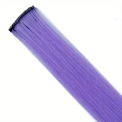 5pcs Colored Hair Extensions Synthetic Straight Rainbow Hair Piece