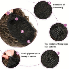 25cm Dark Brown Gradient Short Corn Wave Ponytail